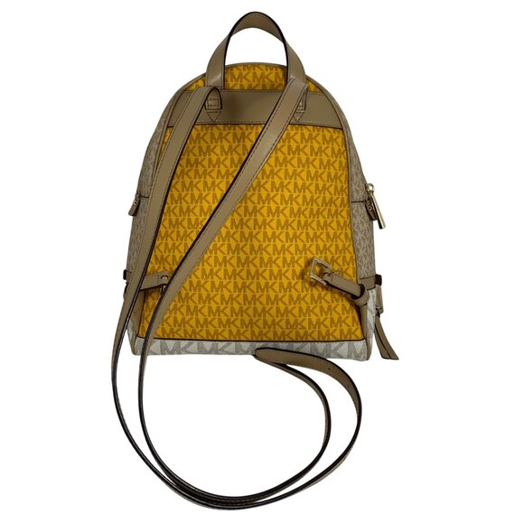 MICHAEL KORS Rhea Medium Color-Block Signature Logo Backpack EUC - Picture 4 of 12